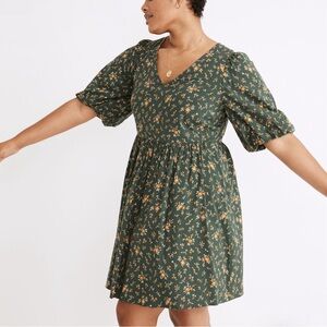 Madewell v-neck bubble sleeve mini dress